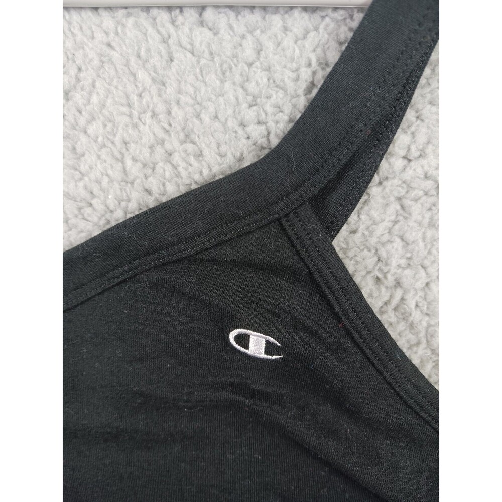 CHAMPION WOMEN'S SIZE MEDIUM BLACK ONE SHOULDER LOGO CROP TOP - Picture 2 of 13